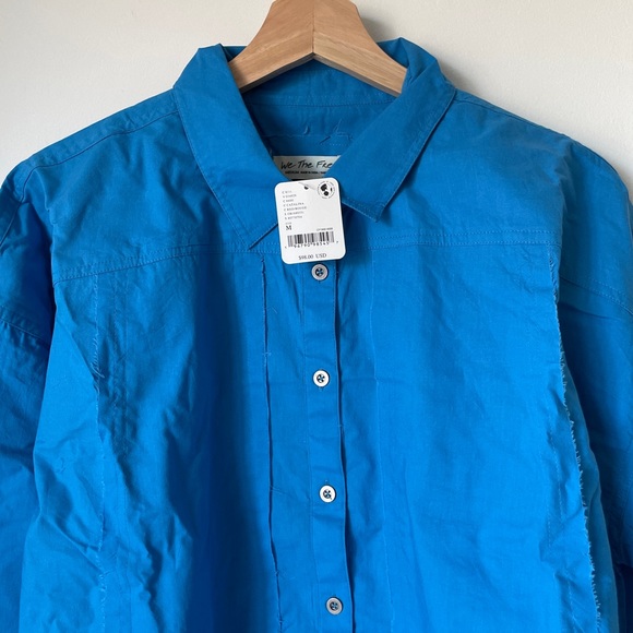 NEW Free People Remade Poplin Shirt In Catalina Blue - Picture 4 of 11